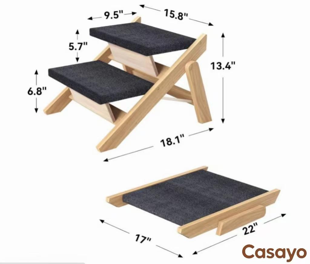 2-Step Pet Ladder(Wooden Bracket Version)