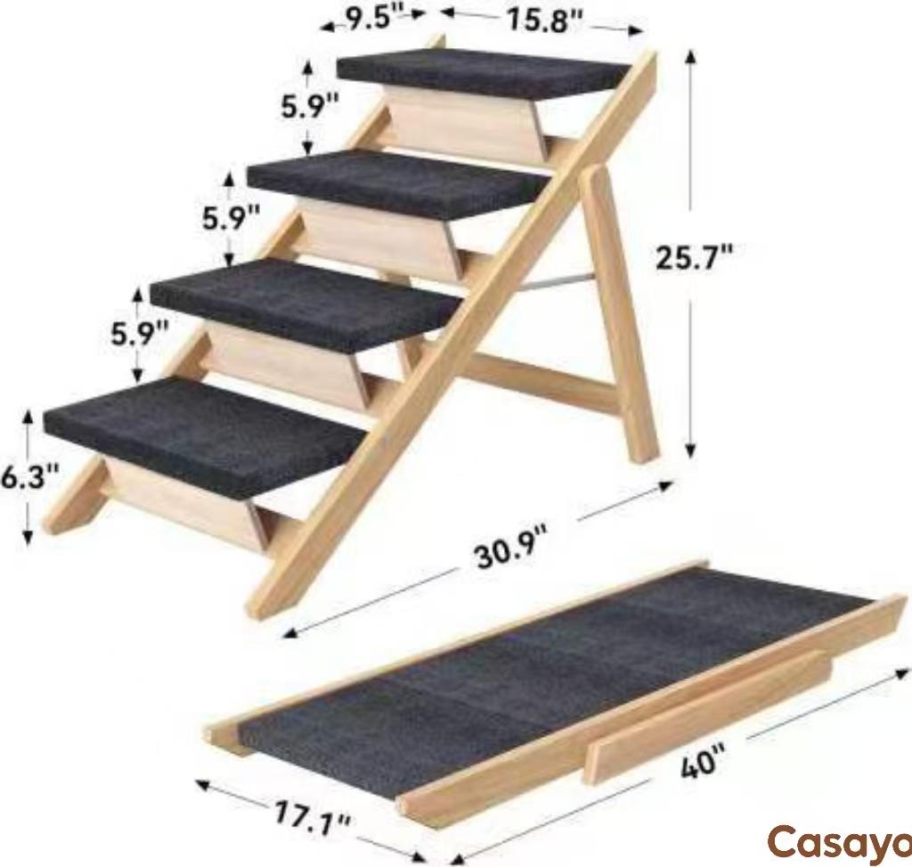 4-Step Pet Ladder(Wooden Bracket Version)