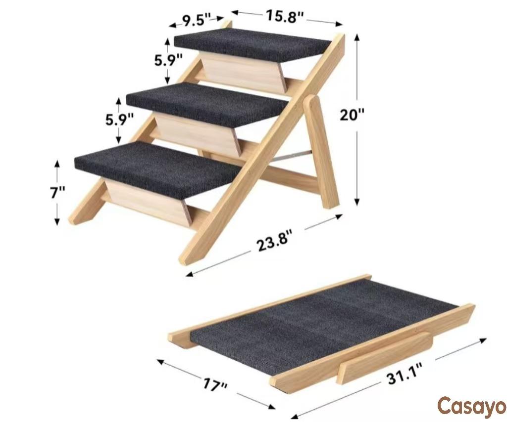 3-Step Pet Ladder(Wooden Bracket Version)